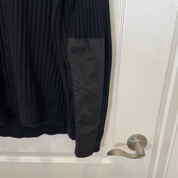Hugo Boss Mens Syber Sweater Techwear Black Ribbed Pouch Pocket Cotton L - Picture 9 of 10